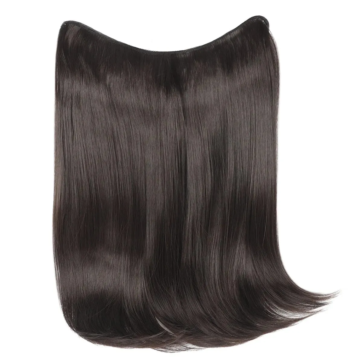 18Inch Synthetic V Long Curly Inner Buckle Hair Extension Black Brown Hairpiece Wig One Piece Straight Hairpi for Women