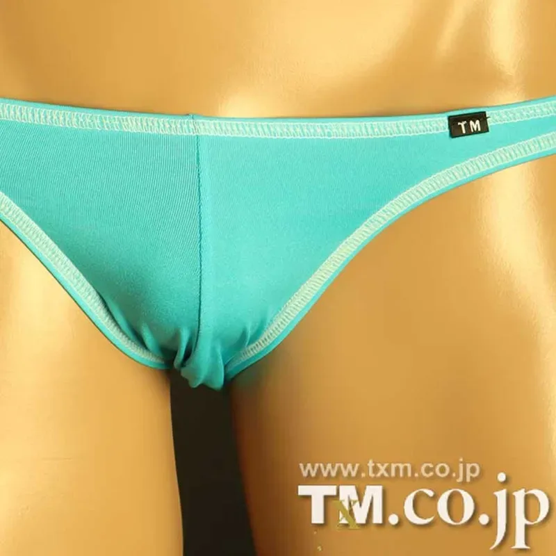 Sexy Male Big Pouch Briefs Contrast Color Binding Edge Low Waist Silky Smooth Candy‑colored Men Daily Intimate Underwear Panties