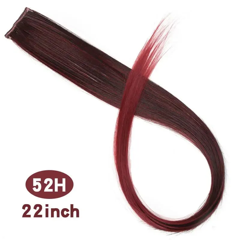 Fashion Color Hair Pieces Hanging Ear Dye Hair Extensions Color Strips One Clip Long Hair Extensions for Woman Daily Use