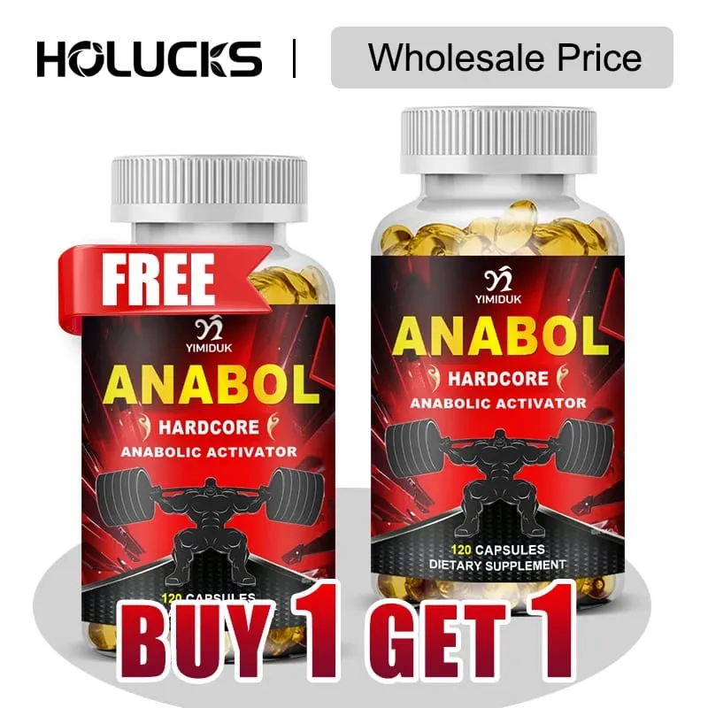 Buy 1 Get 1 Free! Anabol Hardcore Supplement for Muscle Growth Improved Endurance Stress and Mood Relief and Overall Health