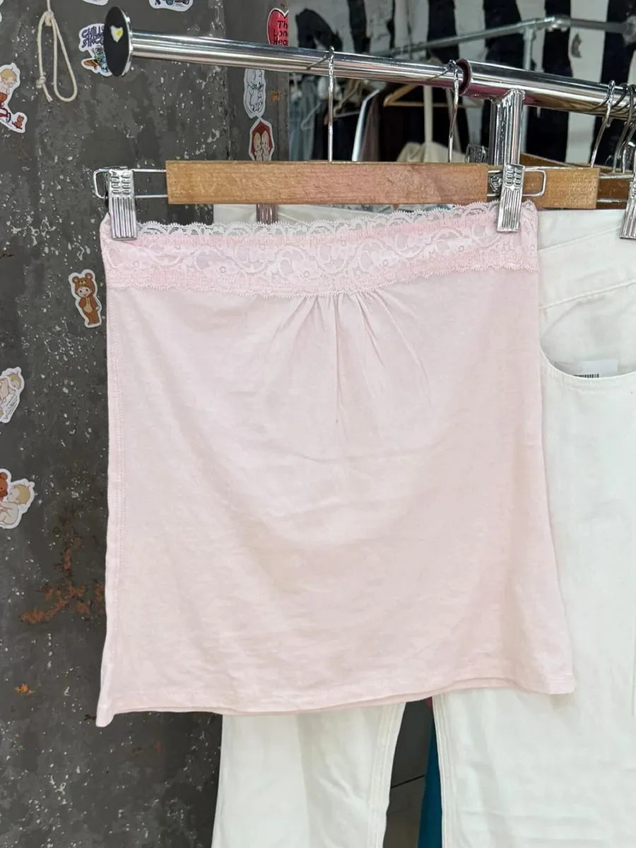 Lace Trim Strapless Tops Women Cotton Soft Slim White Sexy Sleeveless Camisole Sweet Cute Chic Tank Tops Y2K — image 27