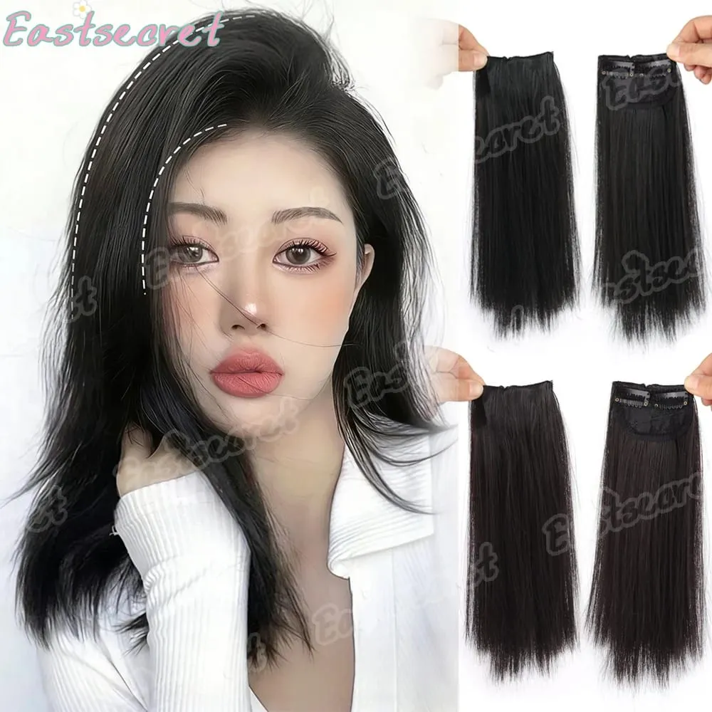 Hair Clip Natural Hair Extensions Clip In Synthetic wig Extensions 8/12Inch Hairpiece Replenish Hair Volume Clip In Natural Hair