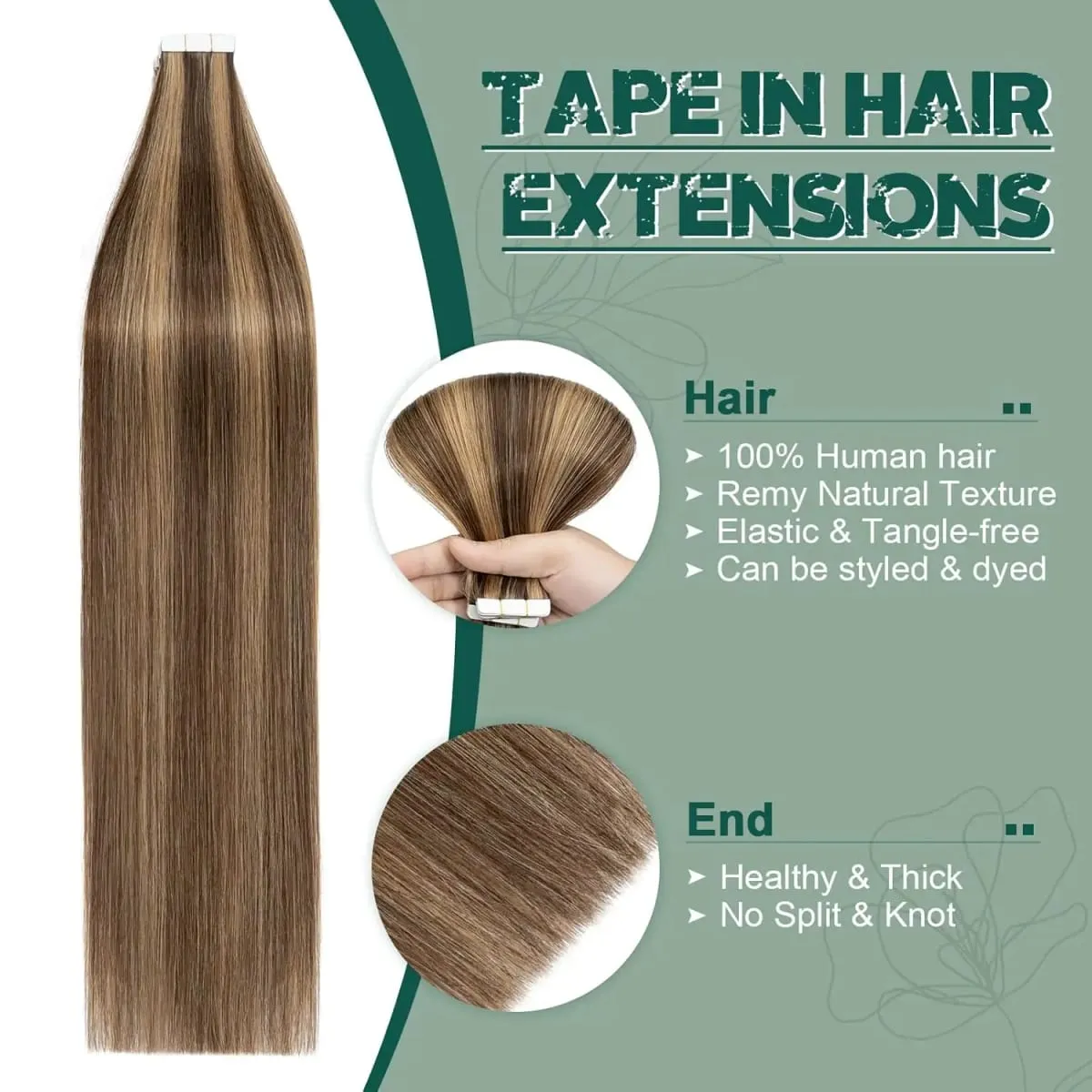 Highlight #4/27 Straight Tape In Hair Extensions 100% Human Hair Skin Weft Invisiable Tape In Human Hair Extensions 20/40/60pcs
