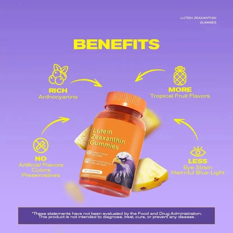 Zeaxanthin for Men & Women - Lutein and Zeaxanthin Supplement for Eyes Vision & Macular Health Support Formula 60 Capsules