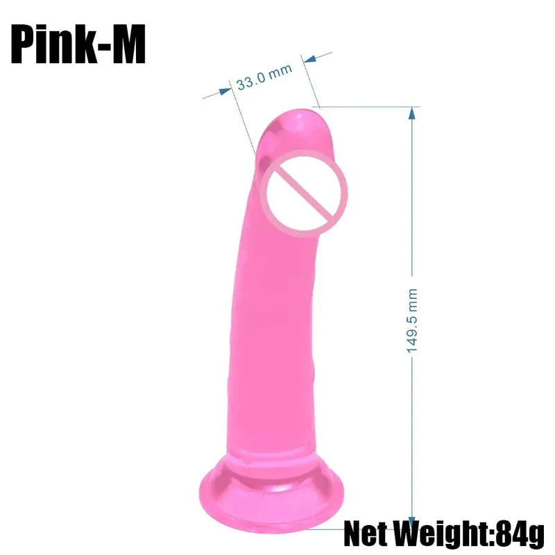 Realistic Purple Anal Dildo Butt Plug with Strong Suction Cup Base Jelly Sex Toy in Multiple Sizes for Hands Free Anal Play for
