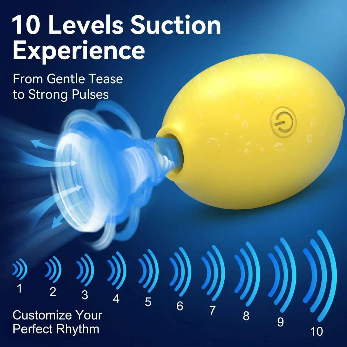 Vakuum-Saugvibrator für Frauen, Zitronen-Sexspielzeug, Saug-Klitoris-Stimulator, 10 Power, weiblicher Oral-Nippel-Klitoris-Vibrationssauger