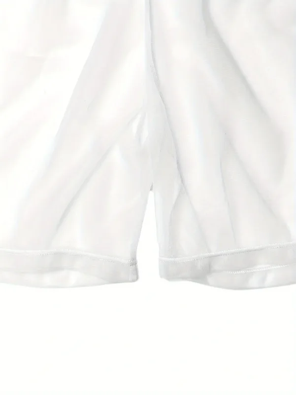 Sous-vêtements Sexy en maille transparente pour hommes, 1 pièce, doux, Transparent, pour la maison, coupe ample, pantalon de boxe, short de sommeil, vêtements de nuit, pyjama