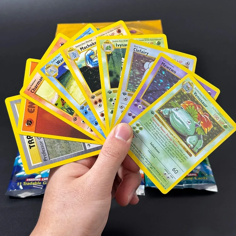 Whole pack PKM 1st Edition Booster Pack PTCG Proxy Cards for Base Set Pack Charizard Blastoise Venusaur TCG Cards 11pcs/Pack Toy