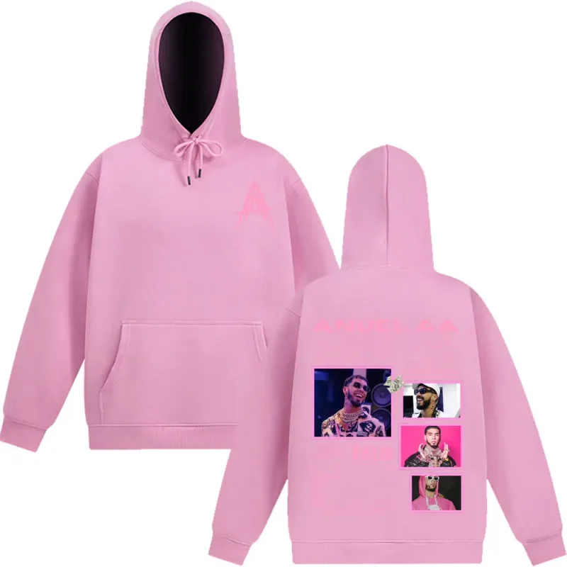 Rapper Anuel AA Album 2025 Graphic Hooded Sweatshirts Men Women Hip Hop Gothic Autumn Winter Pullover Casual Classic Sportswear
