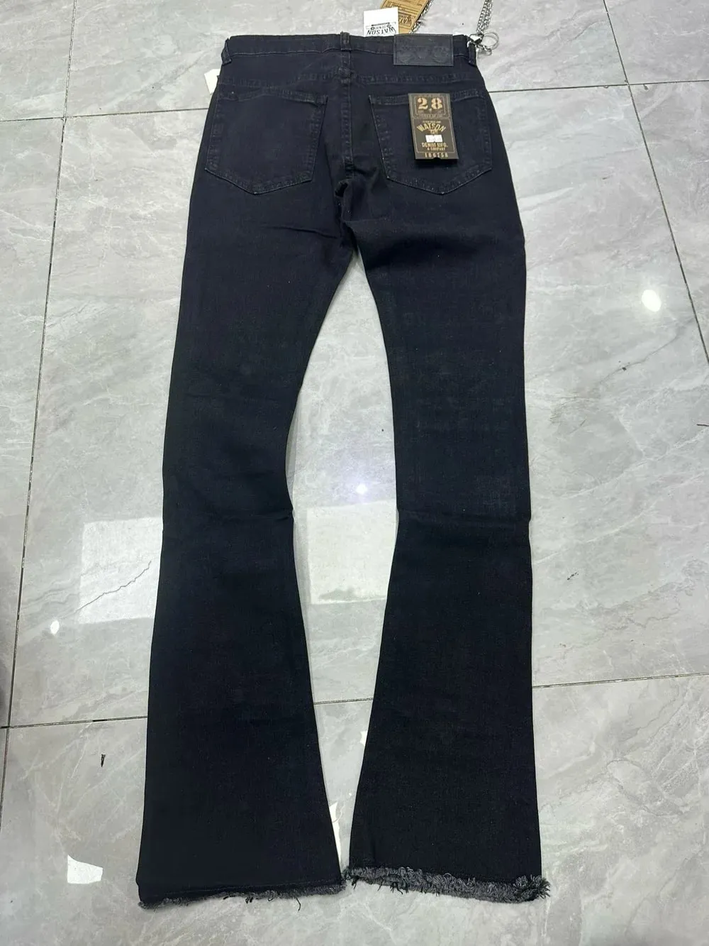 2026 Men's Multi-Pocket High Street Quality Slim Fit Skinny Long Denim Flared Men Yellow Red Pink Jeans Pants