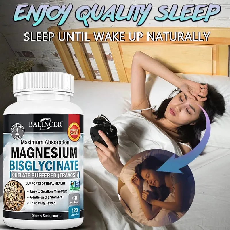 Magnesium Bisglycinate 400 Mg - 120 Vegetarian Capsules - Supports Muscle Joint and Heart Health