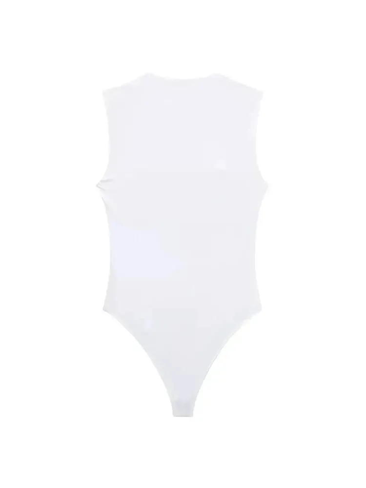 Monos ajustados para Mujer, monos sexis a la moda con cuello cuadrado sin mangas y botones a presión para Mujer