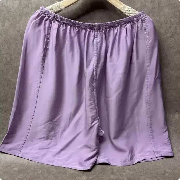 100% Mulberry Silk Men Boxer Underwear Couple Rubber Band Thin Short Home Pants Promotion Woman Can Wear