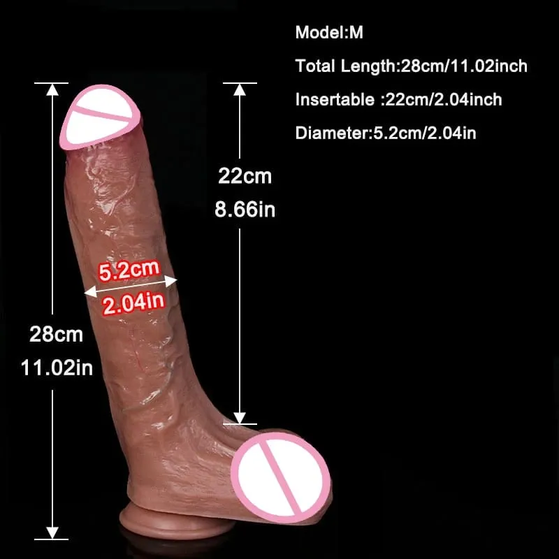 Realistiska 4 storlekar Mjuk Stor dildo Dubbel silikonsugkopp Penis Par Onani Mjuk kuk Kvinna Man Anal Vuxen Sexleksak — image 11