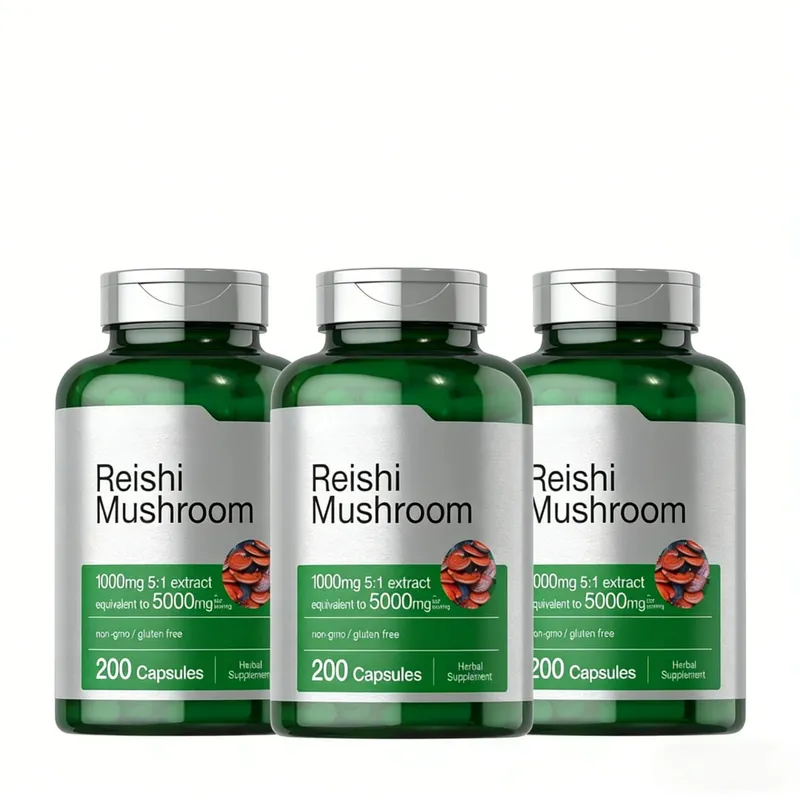 Reishi Mushroom Capsules | 200 Count | Non-GMO and Gluten Free Extract Supplement