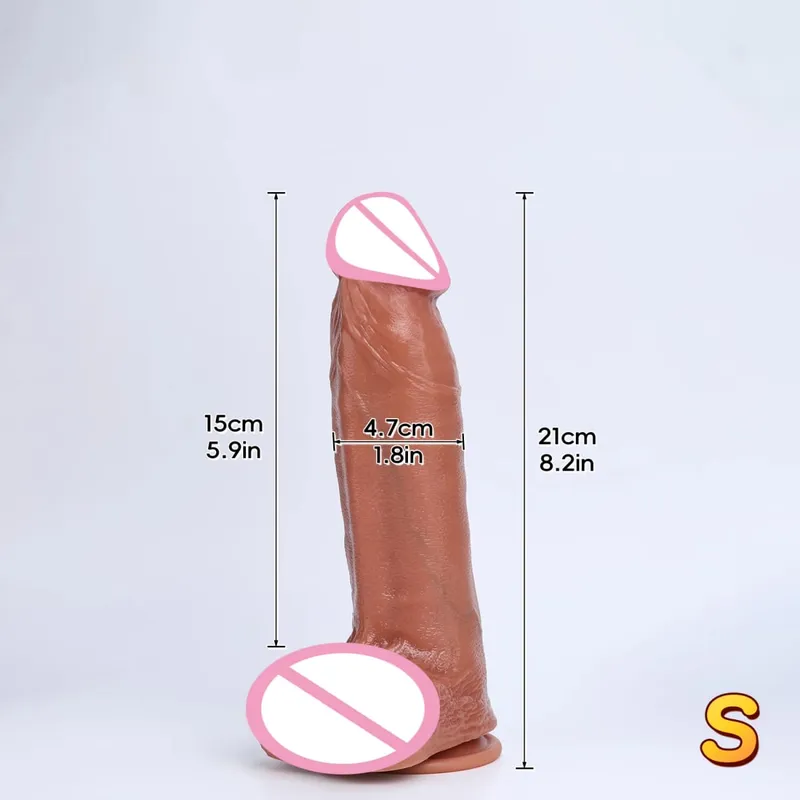 3 Sizes Realistic XXL Thick Penis Soft Silicone Dildo Male Genitals Vaginal Masturbation Suction Cup Dick Woman Anal Sex Toys 18