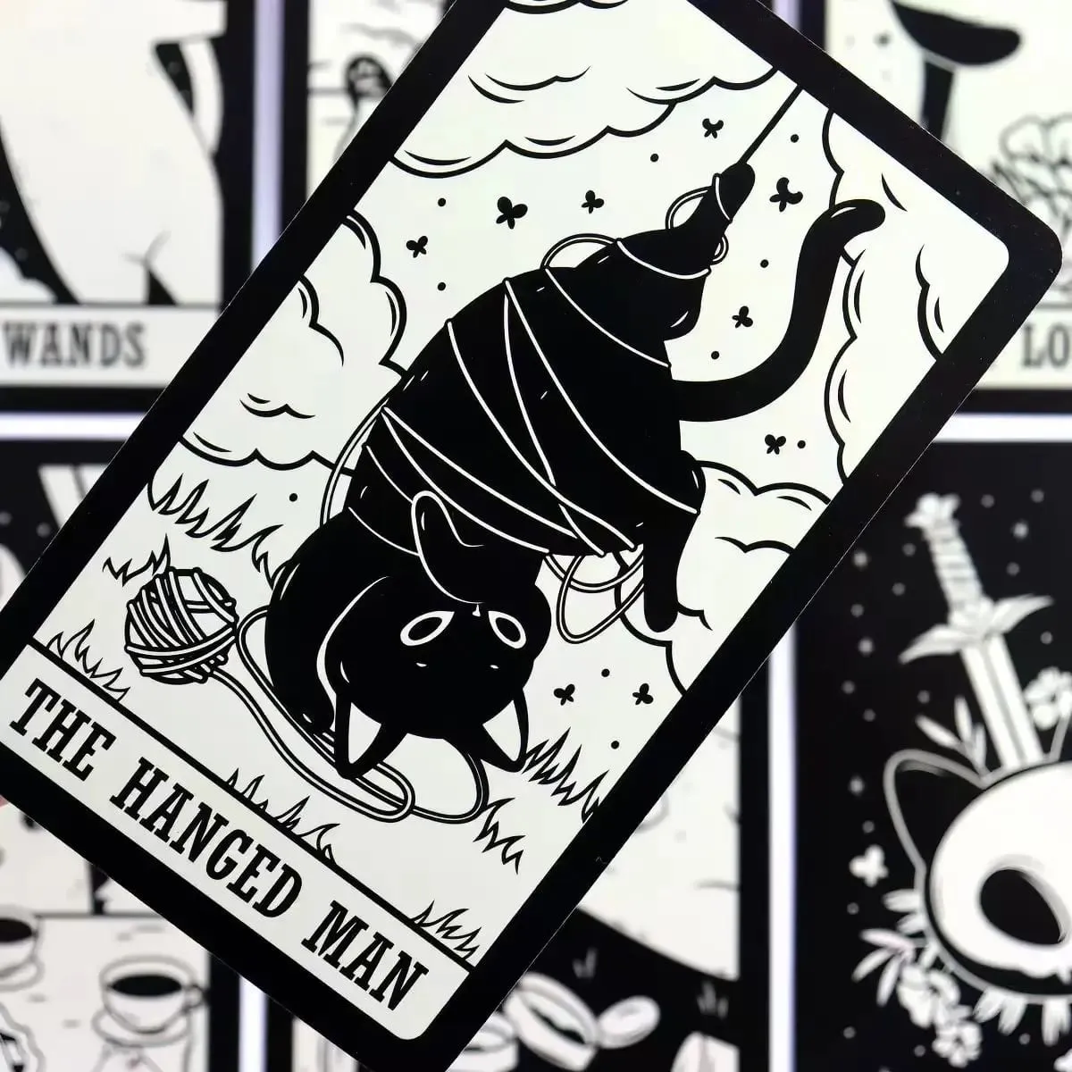 Kitten Tarot Cards 78PCS Black Cat Deck Oracle Divination Witchcraft Cute Animal Tarot For Beginners Spirituality Board Game Gif