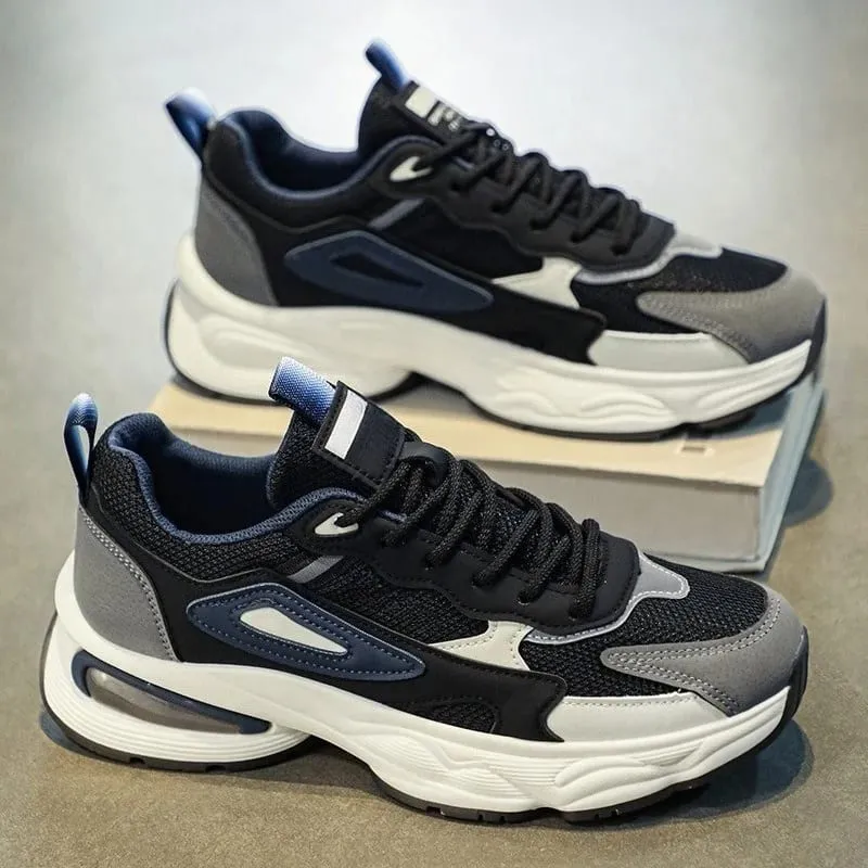 Low-Top Casual Shoes for Men Slip-Resistant Wear-Resistant Comfortable Mesh Breathable Chunky Retro Sneakers