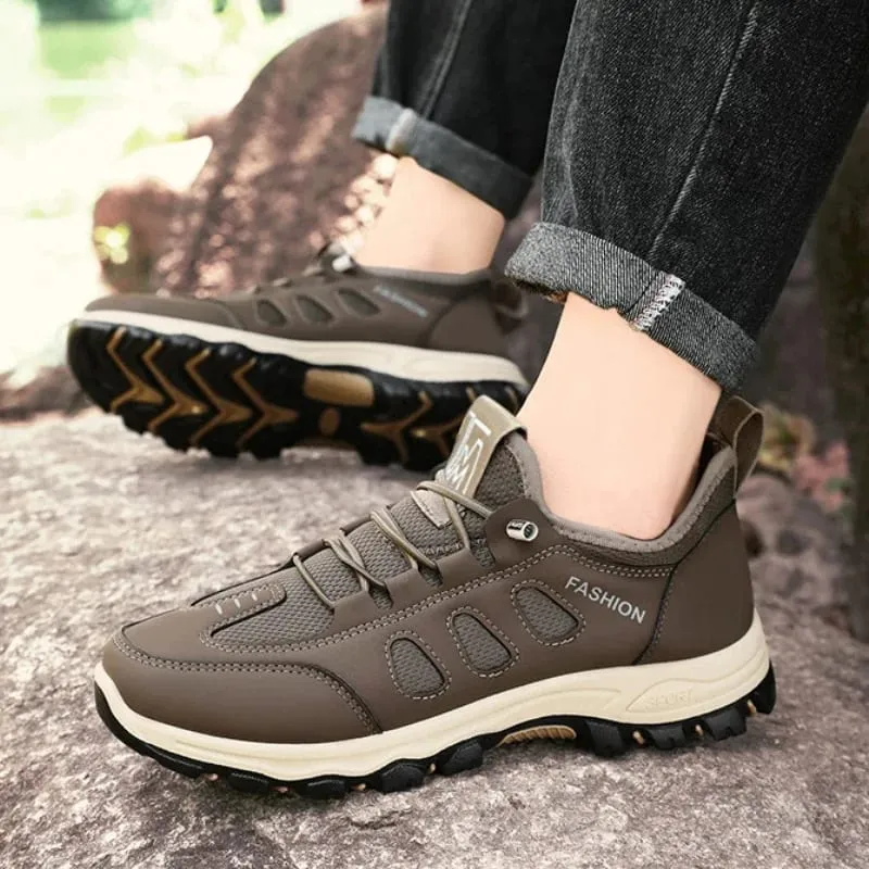 Men's Hiking Shoes Fashion High Quality Men Sneakers Outdoor Trekking Climbing Sport Shoes Breathable Lace Up Men Walking Shoes