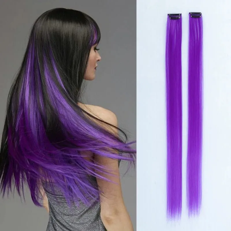 Pick dye wig piece female color hanging ear dye one-piece simulated long straight hair extension piece