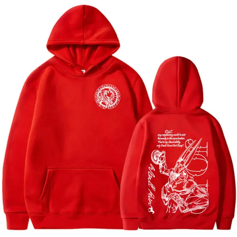 Anime Jojo Bizarre Adventure STEEL BALL RUN D4C Funny Valentine Hoodies Men Women Clothing Fashion Pullover Oversized Sweatshirt