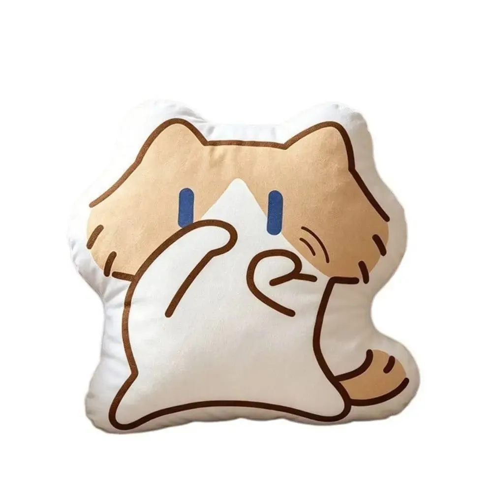 Cute Soft Monthly Salary Cat Plush Home Ornament Sofa Decor Cat Plush Throw Pillow Cushion Cartoon Cat Stuffed Pillow Student