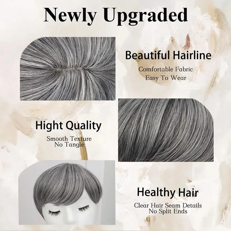 6Inch Synthetic Short Straight Hair Toppers for Thinning Hair Texture Clip-In Adds Volume Hairpiece for Women Daily Use