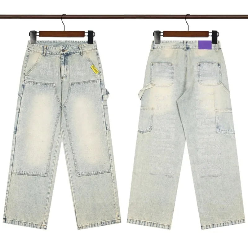 Vintage Trend THAT'S A AWFUL LOT OF COUGH SYRUP Jeans Streetwear Hip Hop Rhinestone Denim Trousers Men Women