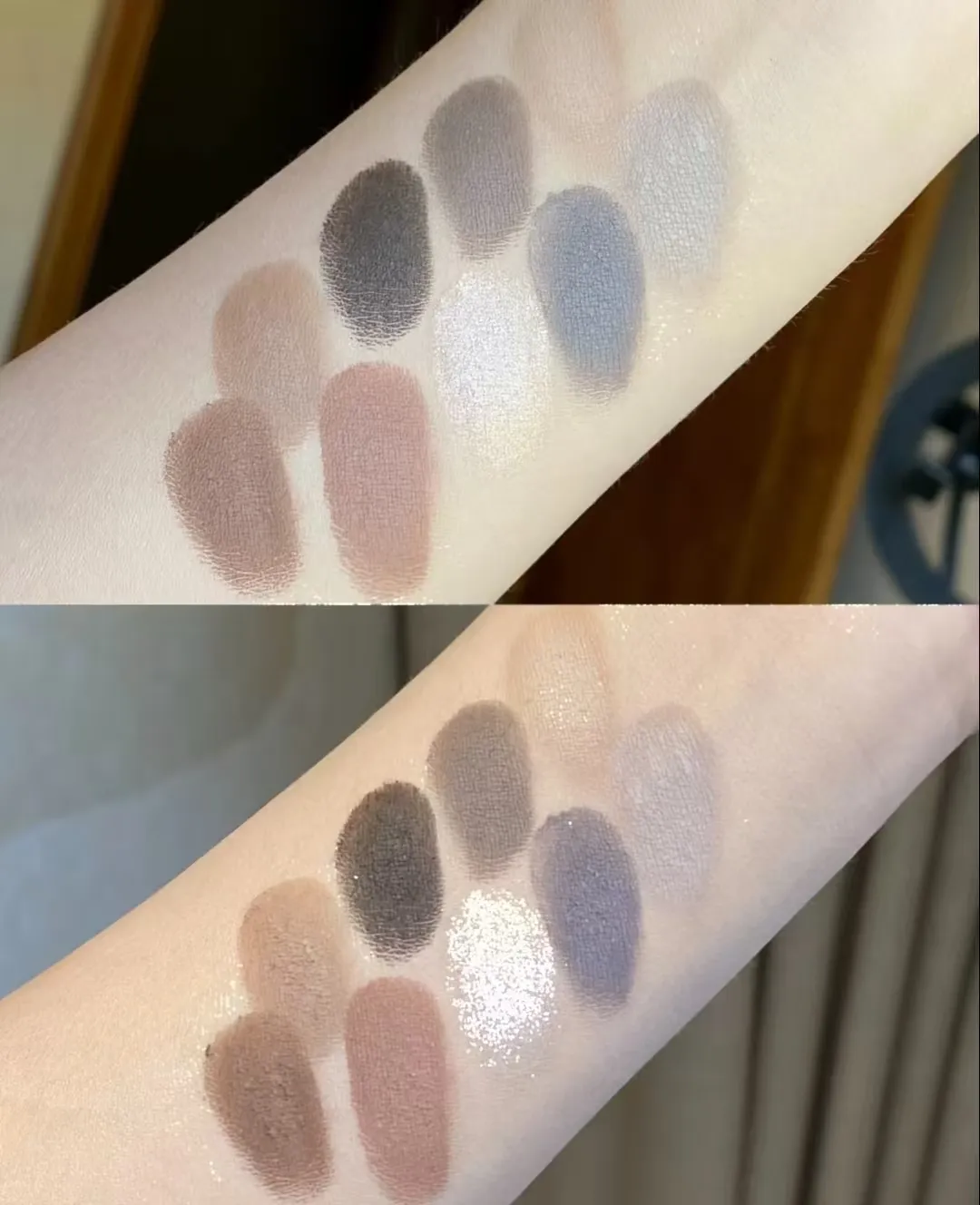 Gogotales 9 Colors Eyeshadow Palette Matte Shimmer Glitter Fine Flash Low Saturation Tone Easy to Apply Eye Makeup