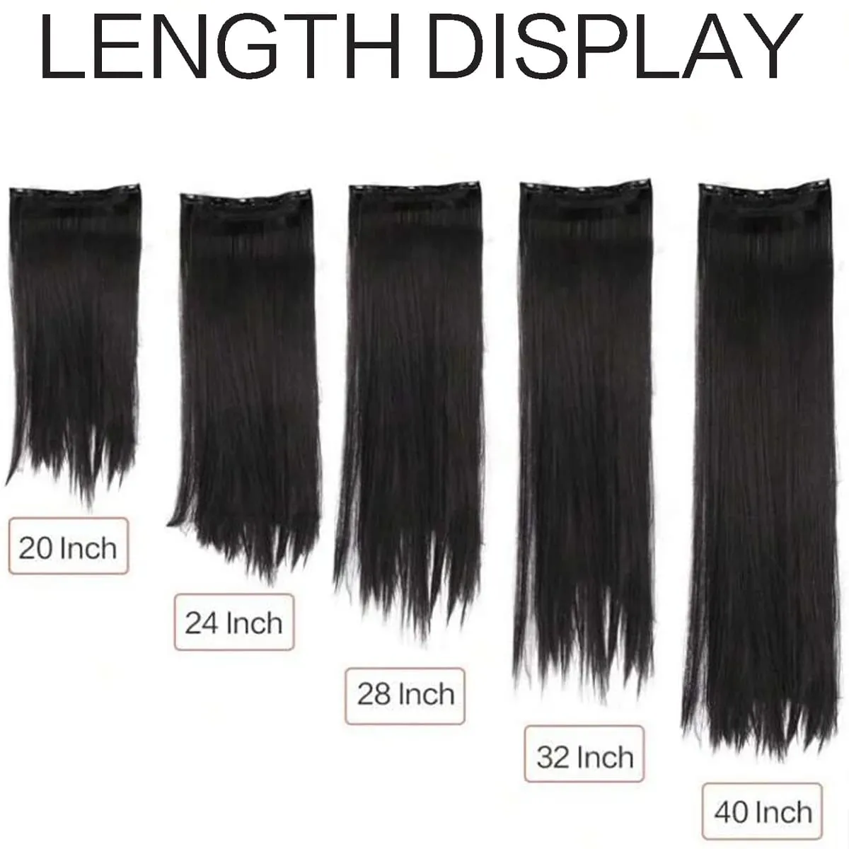 JKL Synthetic 5 Clip In Hair Extensions Long Straight Hairstyle Hairpiece Black Brown Blonde 80CM Natural Fake Hair For Women