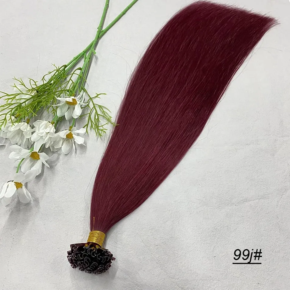 Full Shine U Tip Hair Extensions Nature Black Hair Blone 613 Color 50g Keratin Glue Beads Prebonded Remy Human Hair Extensions — image 15