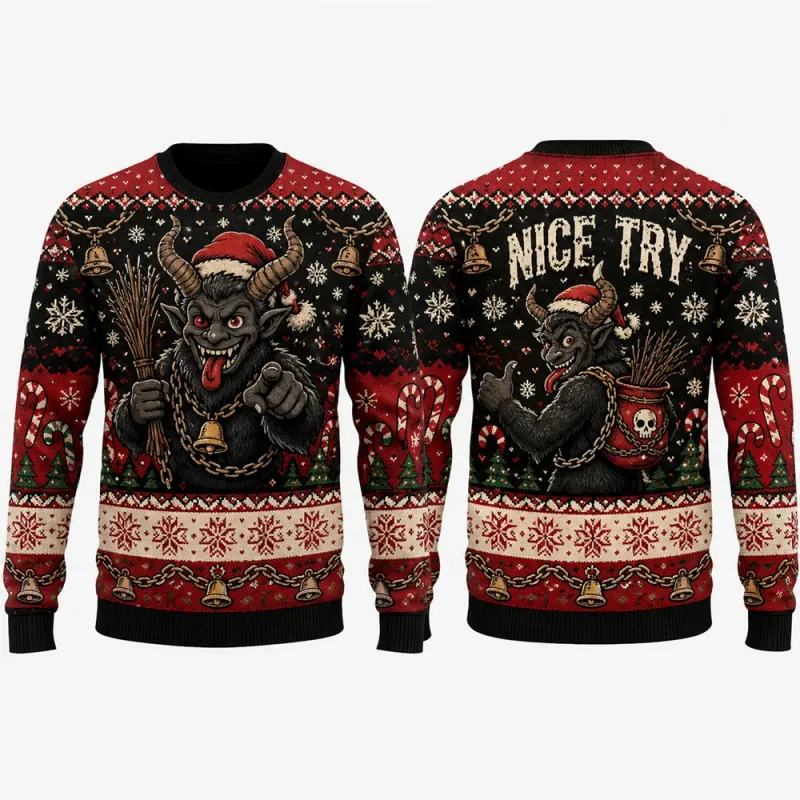 Gingerbread Man Ugly Christmas Sweatshirt 3D Graphic Crewneck Unisex Funny Candy Cane Xmas Party Holiday Pullover Gift Male Top