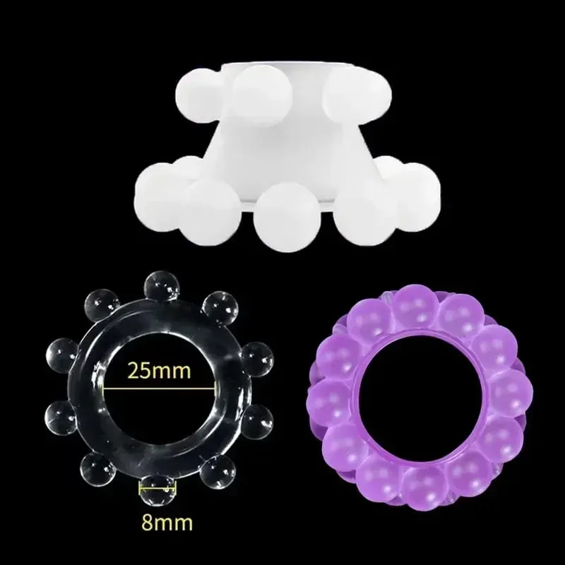 3ks Stretchy Stay Hard Beaded erekční kroužek Zpoždění ejakulace Trenažér šourku Vázání míčků Silikonový kroužek na tahy pro muže Sexuální hračky