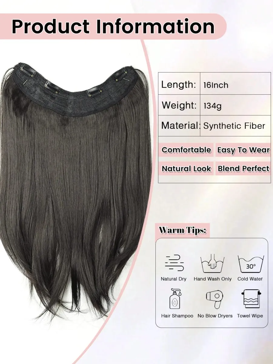Synthetic V-Shaped Long Curly Wavy Hair Extension Synthetic Wig Layered Hair Extension Hair Pad Fluffy Top Increase Hair Volume