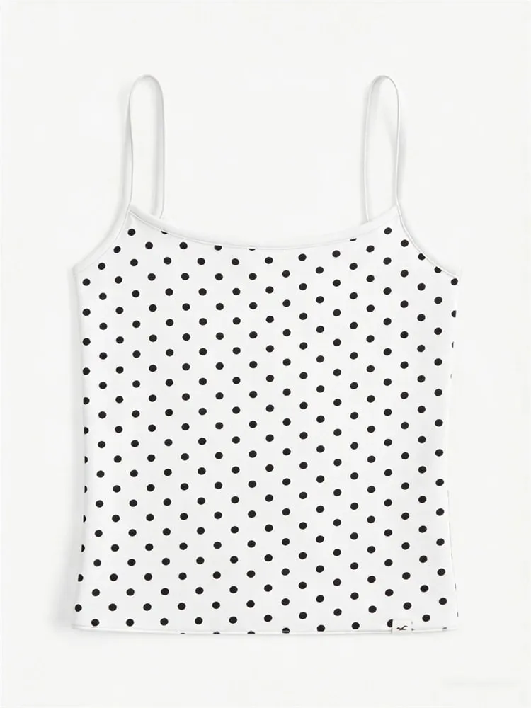 Polka Dot Pink Camis Woman Summer Cotton Slim Tank Top Female Casual Vintage Preppy Style All-match Sweet Cute Crop Top Y2k New — image 14