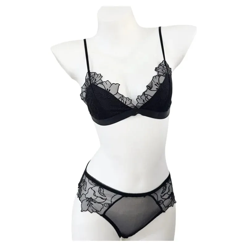 Women Lingerie Set French Luxury Lace Push Up No Wire Bra and Panty Set Breathable Ultra Thin Comfort Gather Underwear Clothing