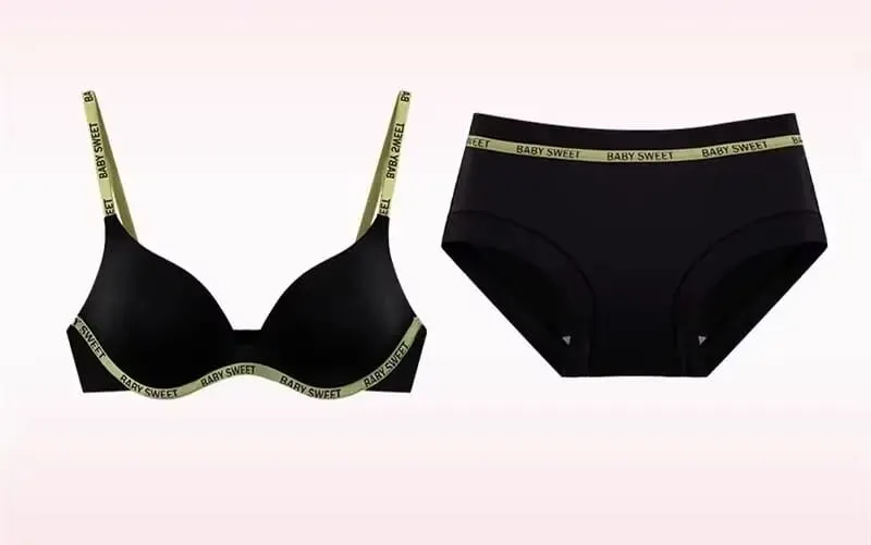 Stijlvolle Levendige Kleuren Dopamine Lingerie Sexy Boost Kleine Borsten Draadloos Zacht Dagelijks Casual Thuis Daten Grote Maat 32-38 Bh Set Hot