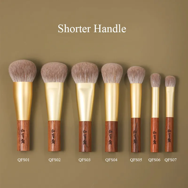 Weasel Goat Hair Foundation Liquid Blush Brush Professional Hand Crafted Makeup Brushes 1PC Short Rosewood Handle Make Up Brush