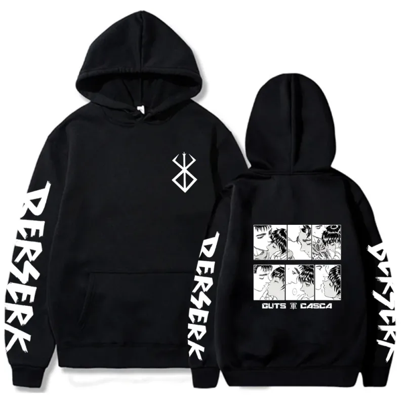 Berserk Zipper Hoodies Lalaki Babae Long Sleeve Sweatshirt Fleece Oversized Jackets Coats Nakakatuwang Berserk Japanese Anime Streetwear