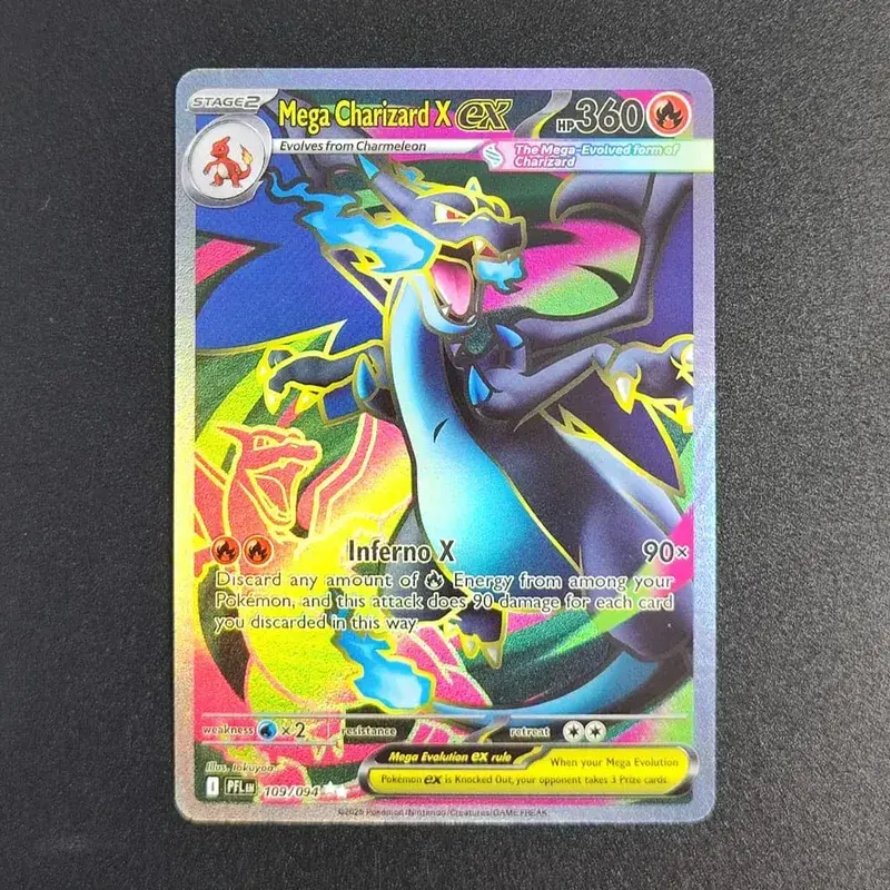 DIY PKM Cards Mega Charizard X EX PFL 130/094 125/094 109/094 Oricorio 024 ME02 Phantasmal Flames TCG English Trading Card