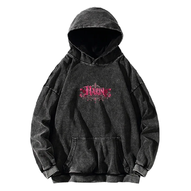 Marin My‑Dress‑Up Darling Anime Retro Hoodies Y2k Gothic Washed Streetwear Men Women Long Sleeves Oversized Cotton Hooded Tops