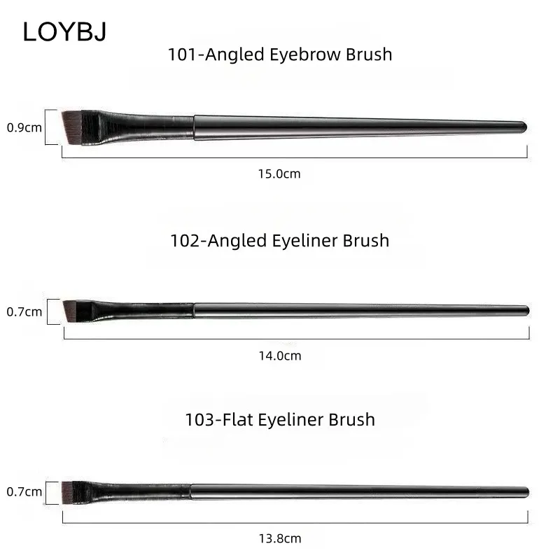 3/6/9/15/30PCS Ultra Thin Blade Eyeliner Brush Set Fine Angle Flat Eyebrow Brush Under The Eyes Flat Head Precise Detail Brushes