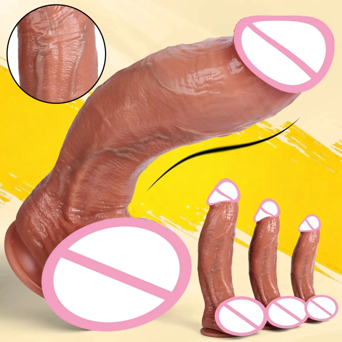Bend Dildo Realistic Silicone Thick Penis Adult Sex Toys for Women Anal Vagina Masturbator Dildos with Suction Cup Dick Massager — image 2