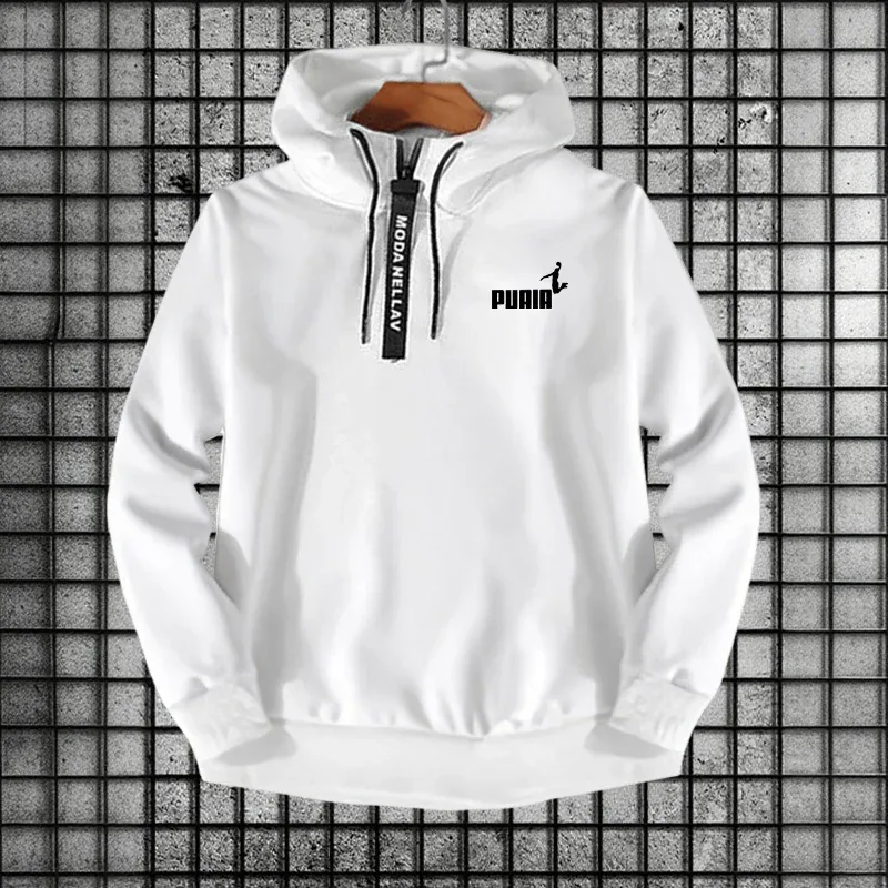 2026 Autumn Winter Daily Casual Sports Fashion Hoodie Men Women Hooded Sweatshirt High Quality Half-zip Long Sleeve Pullover