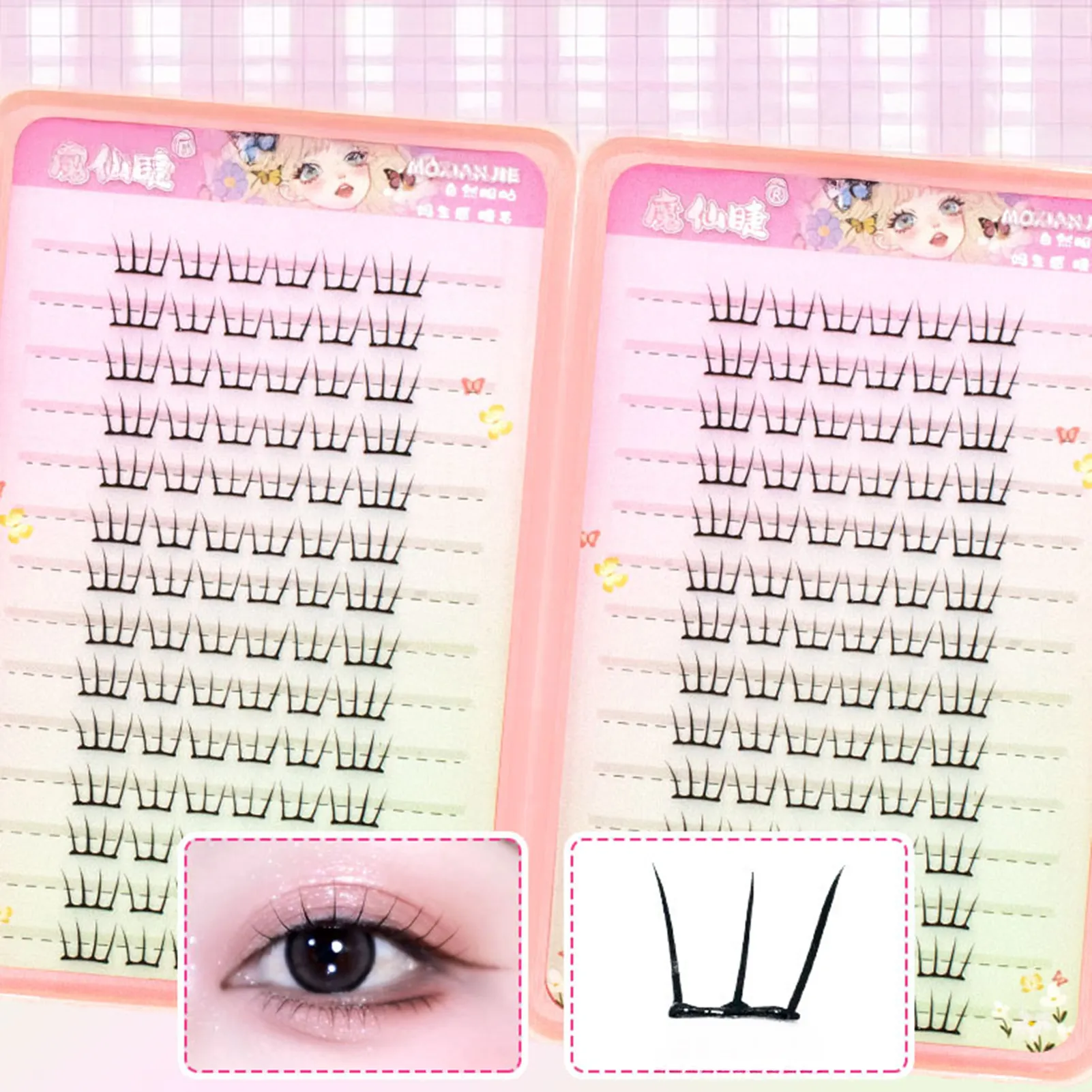 Ultra Thin Fairy False Eyelash Curling 10-13mm Korean Style Glue-free Lashes Extension For Kpop Idols Eye Makeup Large Capacity
