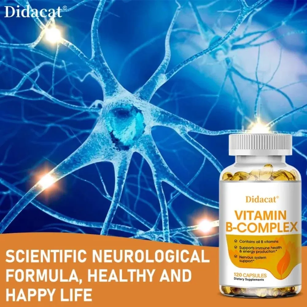 Vitamin B Complex - Contains All B Vitamins Supports Immune Health & Energy Production Nervous System Support