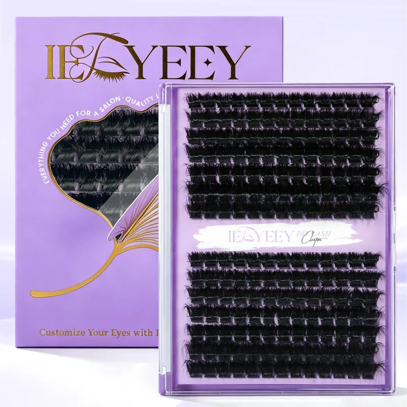 5D Volume Fluffy Lashes Clusters 50D-150D Natural Thick Mink Cluster Lashes 10-18mm Mixed Length DIY Eyelash Extensions