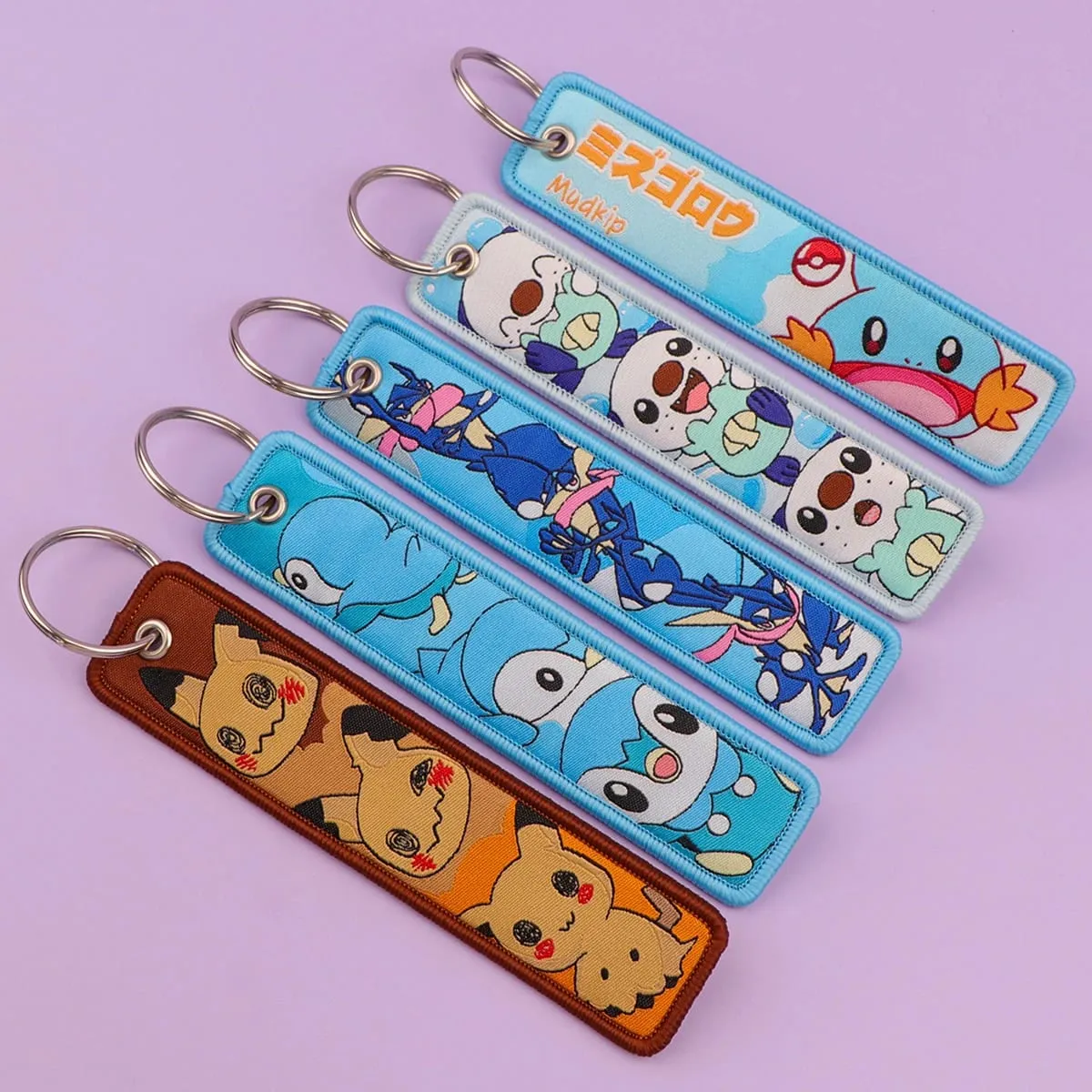 Pokémon Anime Elf Monsters Keychain for Cars Backpack Key Holders Embroidery Keyrings Key Tag Jet Tag Accessories Gifts 1pcs