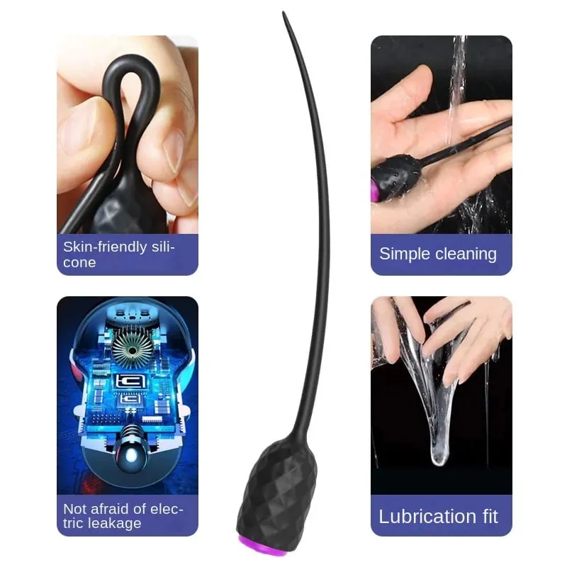 Urethral Vibrator Sound Catheter Penis Plug Sex Toys for Men Masturbation Penis Insertion Horse Eye Urethra Dilator