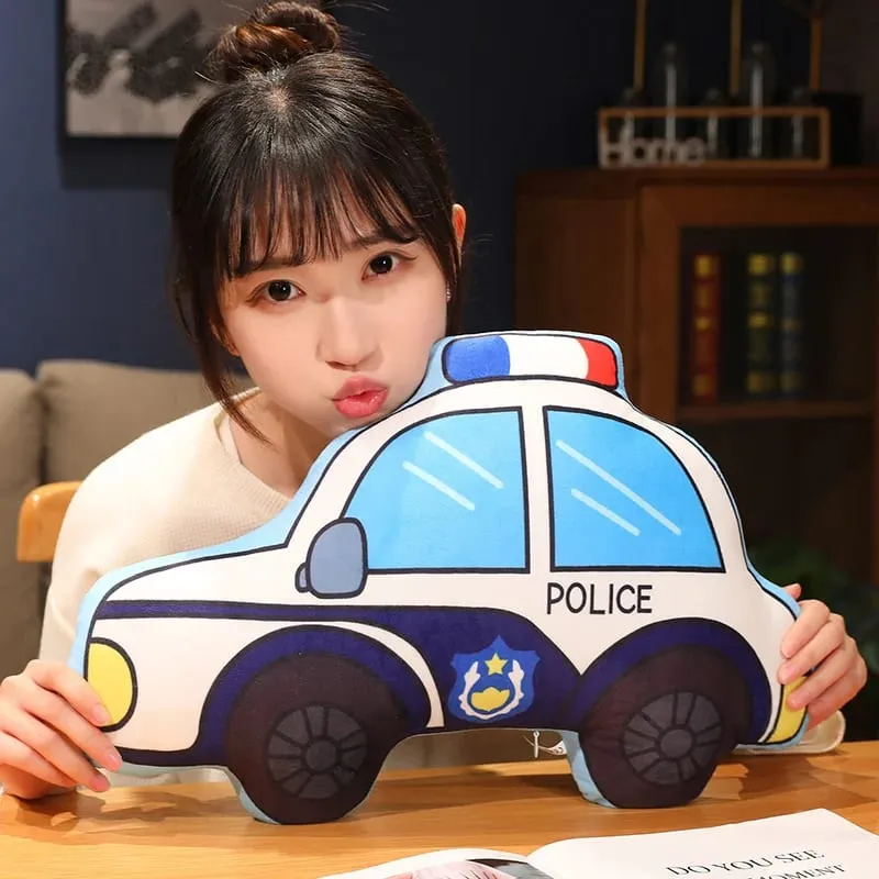 Transportation Vehicle Plush Pillow Recreational Vehicle Excavator Ambulance Airplane Motorbike Taxi Fire Truck Cushion Decor